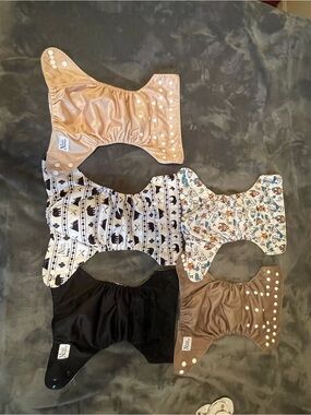Reusable Kids Diaper Cover Set - Black, Tan, Printed Patterns